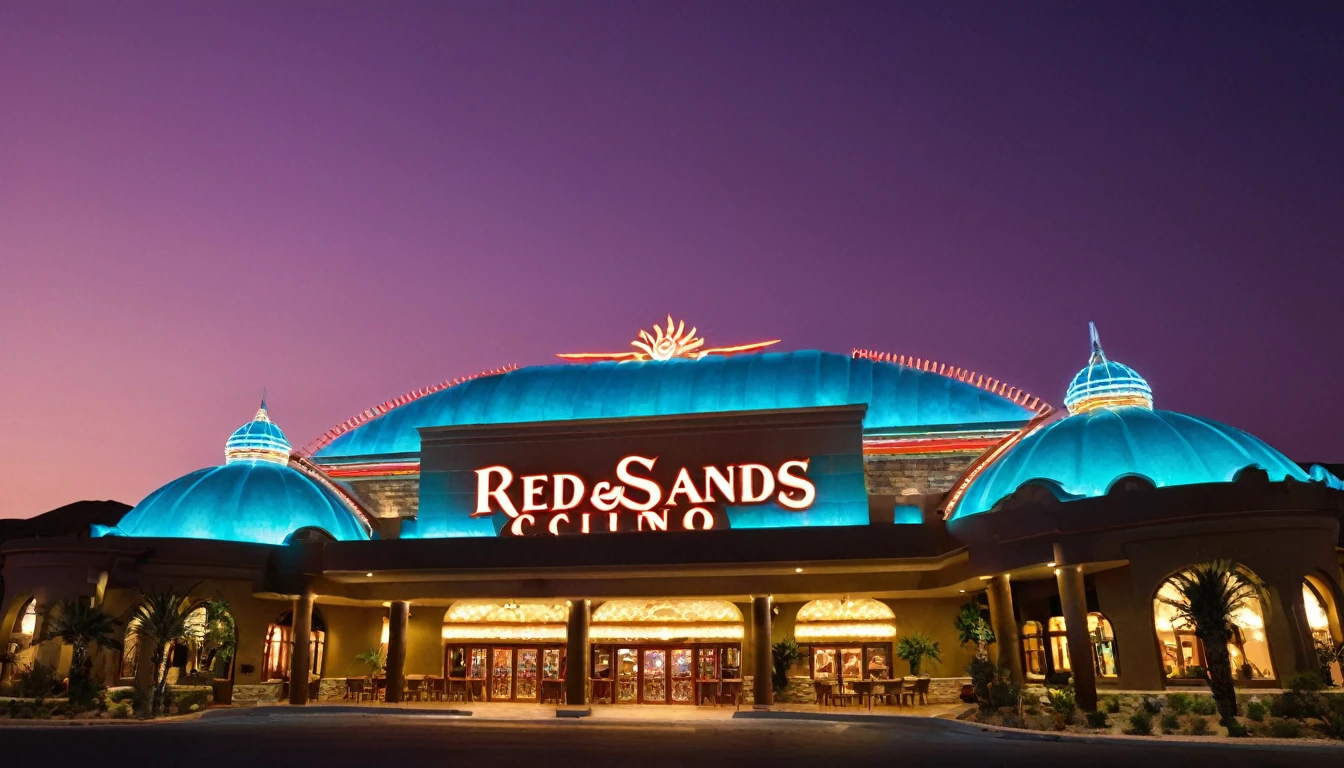 Red Sands Casino

Description: Red Sands Casino's impressive facade at night, illuminated by vibrant lights that highlight its unique architecture. This is one of Copper Springs' premier casinos, known for its luxurious atmosphere and variety of games.
Location: Sandover, Australia.