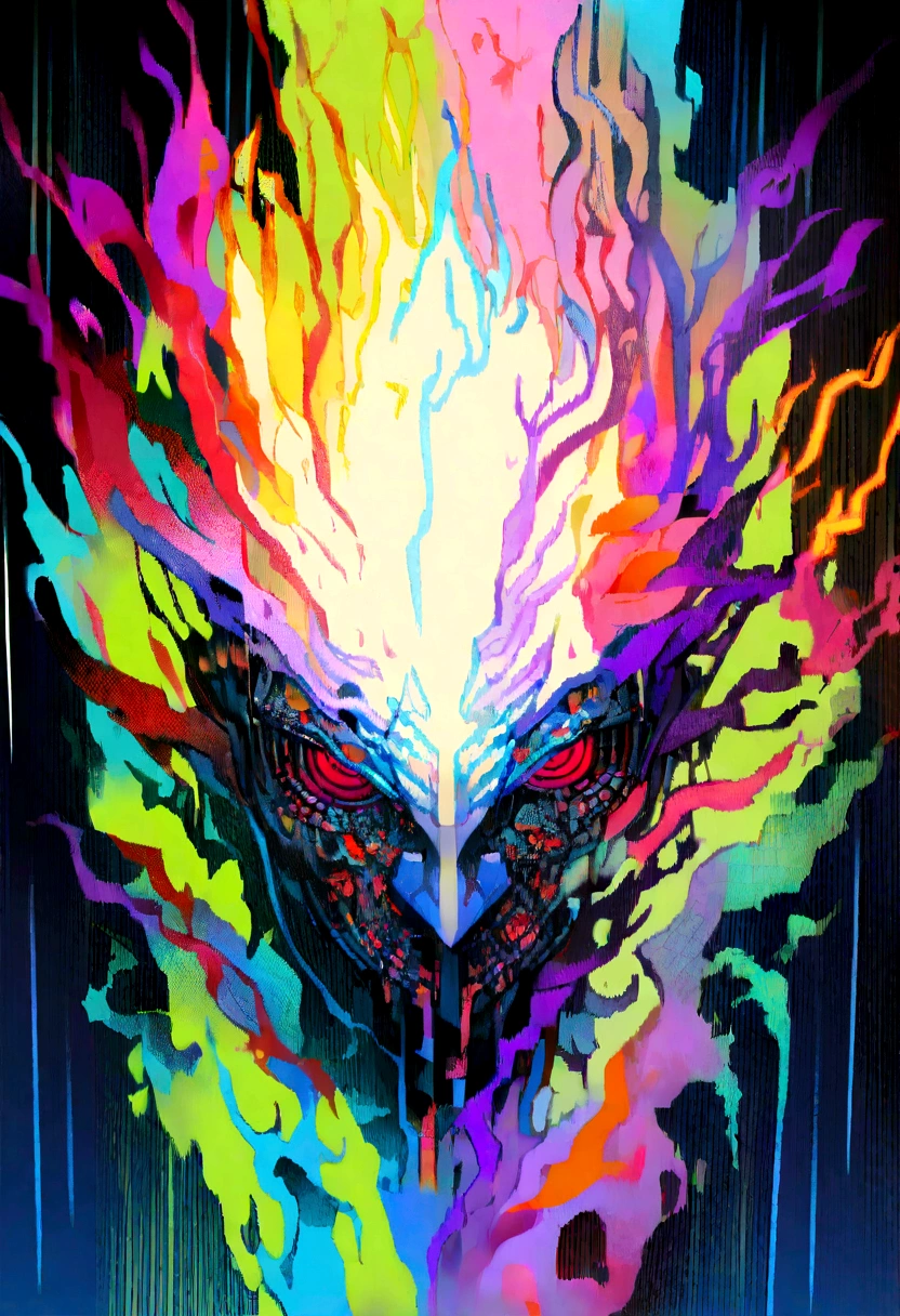 masterpiece, cyborg, The body is glamorous、, Wearing a hood, Shrouded in shadow,Wear an aura , Positano colours, Completely in frame, whole body, Emits electrical energy, whole body, Beautiful girl in beautiful anime waifu style, Ultra-detailed CG paintings, Luminism, Art by Kahn Griffith and Vadim Kashin Concept Art, 8Kresolution, 16kresolution、Fractal isometric details、 Bioluminescence , complicatedly detailed , Cinematic, trending on art station Isometric Centered hyper Realistic cover photo awesome full color, Grainy, Realistic, complicated, Hit definition , Cinematic, Bold, Vibrant, amazing, Super high quality model、Being pelted by rain in the dark、Controlling Lightning、Red eyes