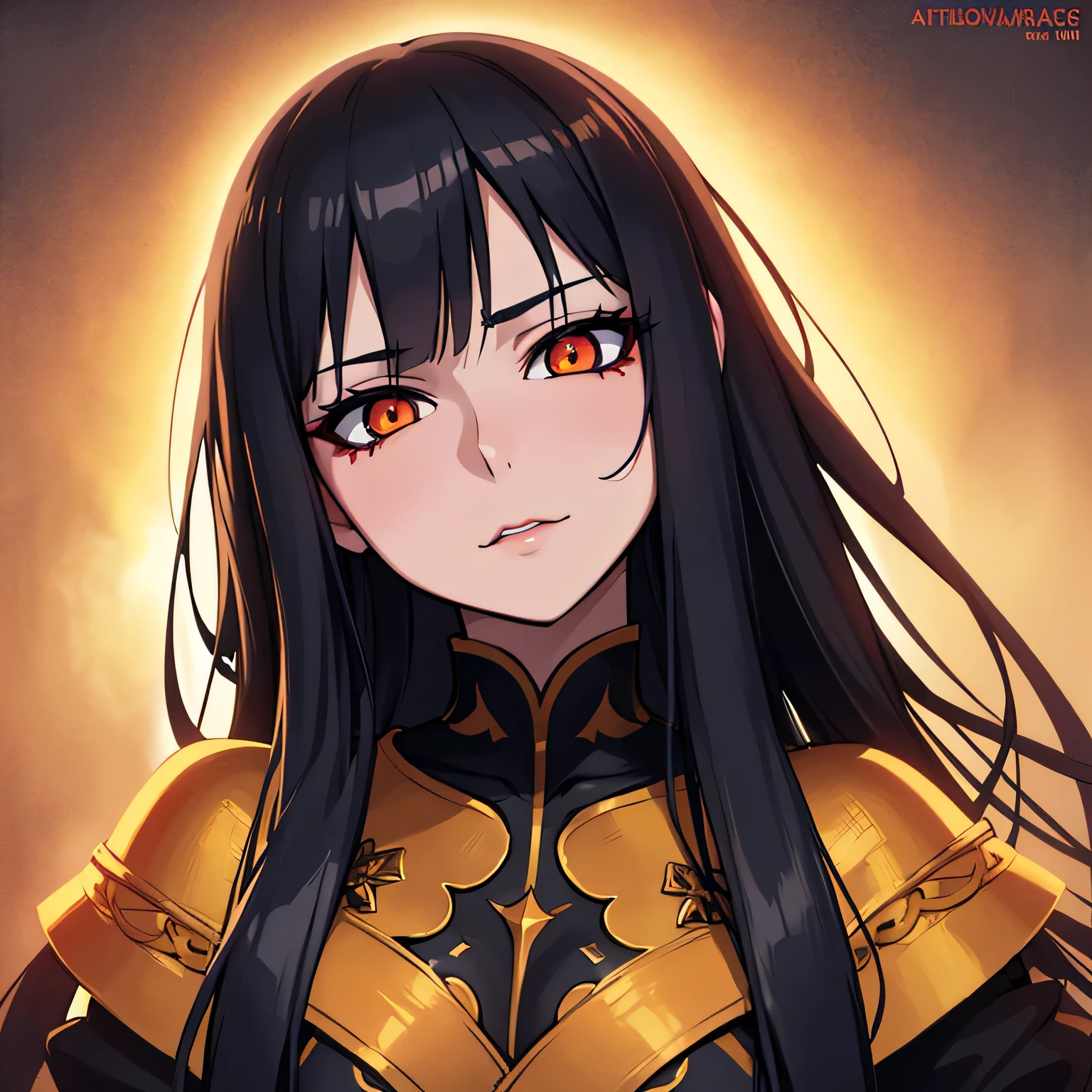 A beautiful anime girl, long black hair, vibrant orange eyes, flawless skin, detailed facial features, highly detailed, 8k, photorealistic, digital painting, dramatic lighting, cinematic, elegant, dramatic, fantasy, surreal