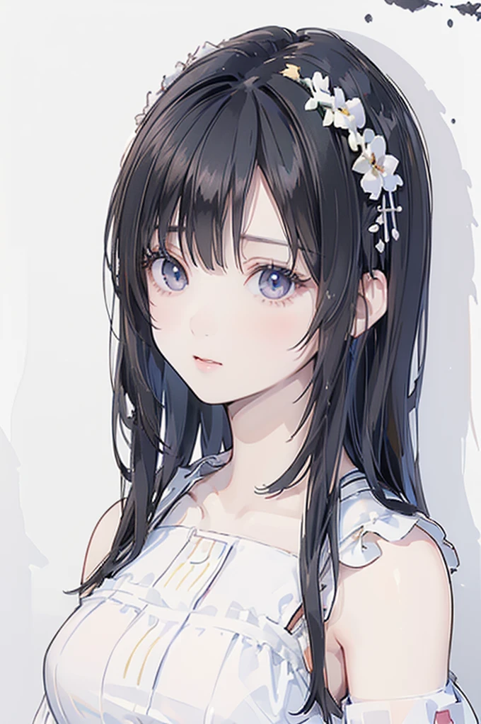 (Highest quality, 8K, oil, Tabletop:1.2), Super detailed, (Realistic, Realistic:1.37), (((Bust Shot)))、(((Black Hair)))、(((Upper Body Shot)))、(((In front of a white wall)))、(((A melancholic look)))、((nsfw))((((5 )))(((infant)))ta))(naked)