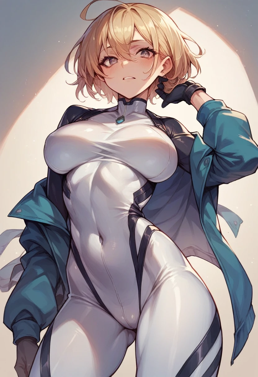 Girl in tight suit
