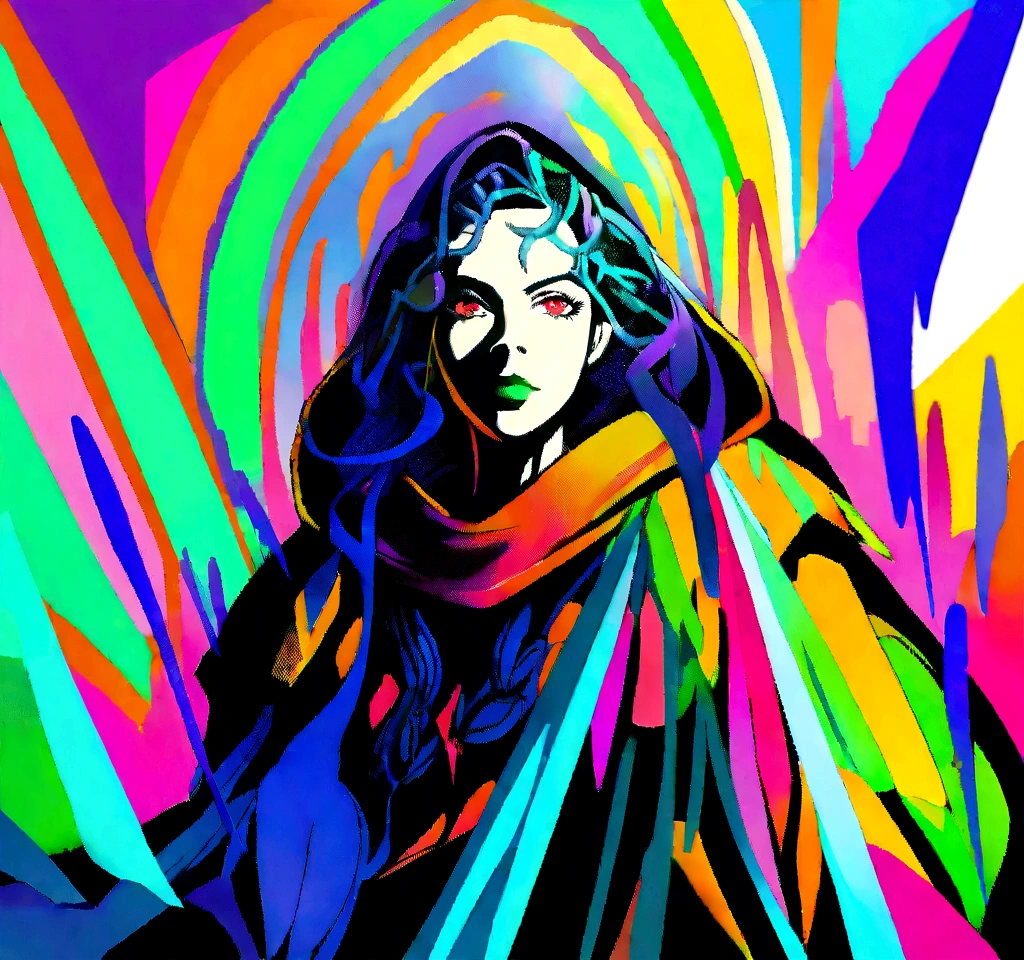 masterpiece, cyborg, The body is glamorous、, Wearing a hood, Shrouded in shadow,Wear an aura , Positano colours, Completely in frame, whole body, Emits electrical energy, whole body, Beautiful girl in beautiful anime waifu style, Ultra-detailed CG paintings, Luminism, Art by Kahn Griffith and Vadim Kashin Concept Art, 8Kresolution, 16kresolution、Fractal isometric details、 Bioluminescence , complicatedly detailed , Cinematic, trending on art station Isometric Centered hyper Realistic cover photo awesome full color, Grainy, Realistic, complicated, Hit definition , Cinematic, Bold, Vibrant, amazing, Super high quality model、Being pelted by rain in the dark、Controlling Lightning、Red eyes、The overall color scheme is based on white and blue.、Realistic