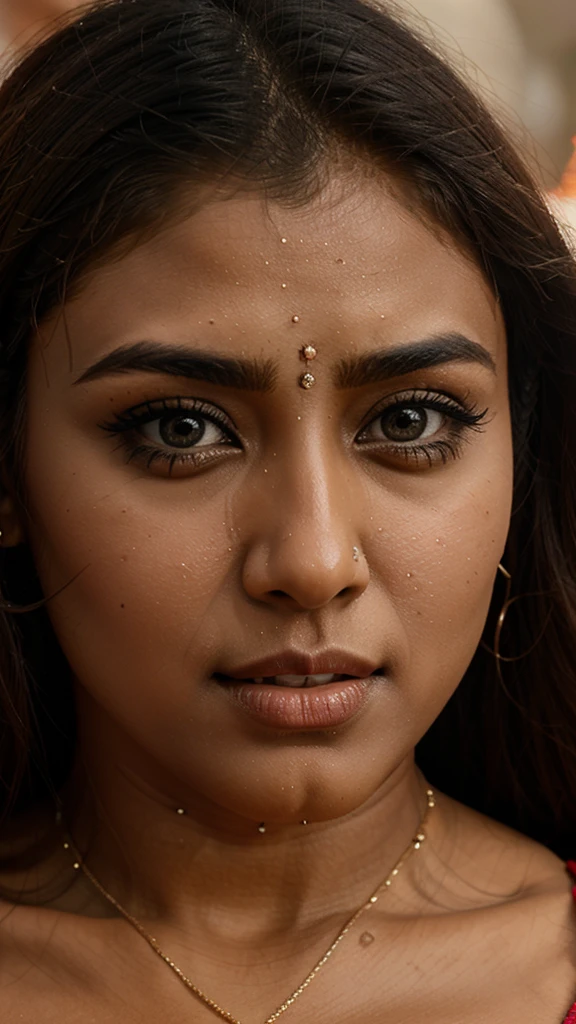 From the view below., Extreme close-up photo of Nayanthara&#39;s backside with a vintage black saree., Big cheeks, curve, hourglis figure, sleek chest, deep rift, open arms, sexy armpits, Holding a torch, standing with legs spread wide on the street in the dark night and having sex with a huge penis, tits, is, necklace, (cinema:1.3), complicated details, (art station:1.2)