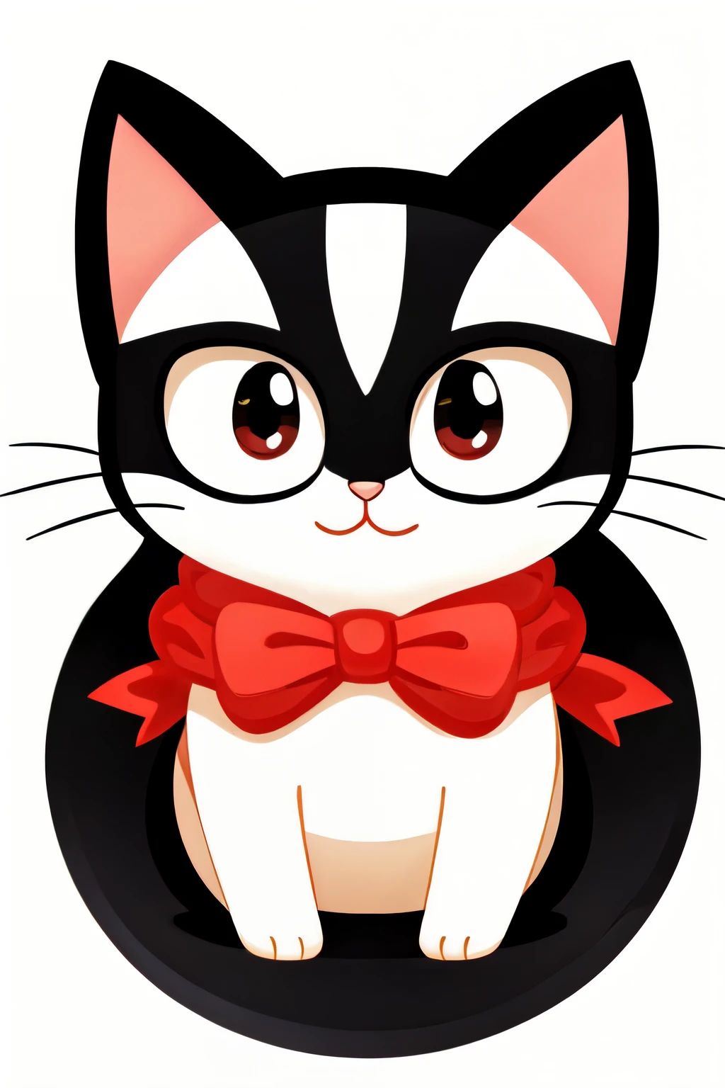 a minimalistic cute cat icon in kawaii style isolated on a white background, for a children's book
