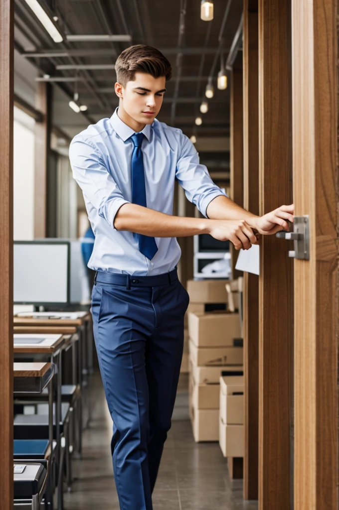 Young man getting a job