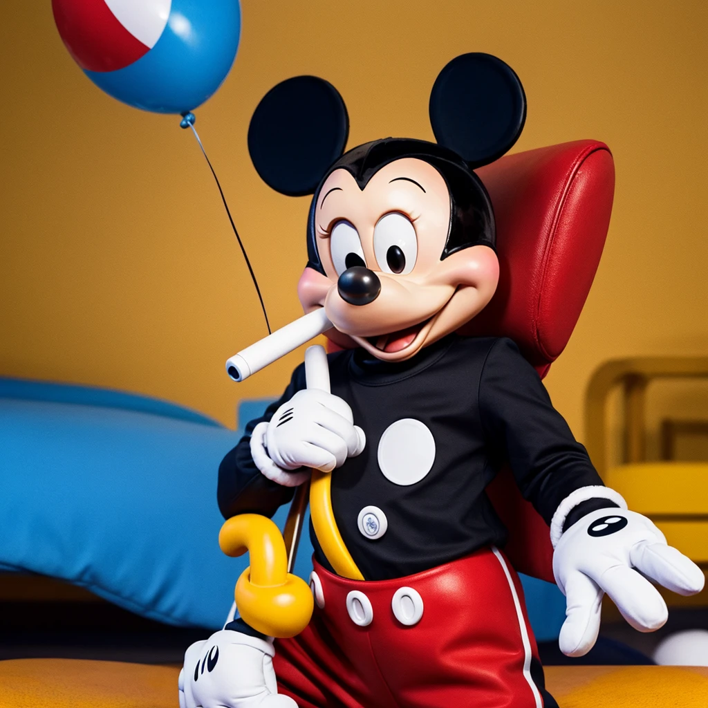 Mickey Mouse smoking a blunt 