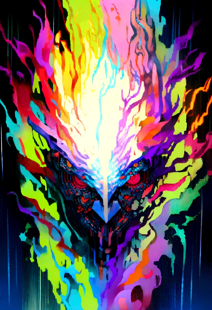 masterpiece, cyborg, The body is glamorous、, Wearing a hood, Shrouded in shadow,Wear an aura , Positano colours, Completely in frame, whole body, Emits electrical energy, whole body, Beautiful girl in beautiful anime waifu style, Ultra-detailed CG paintings, Luminism, Art by Kahn Griffith and Vadim Kashin Concept Art, 8Kresolution, 16kresolution、Fractal isometric details、 Bioluminescence , complicatedly detailed , Cinematic, trending on art station Isometric Centered hyper Realistic cover photo awesome full color, Grainy, Realistic, complicated, Hit definition , Cinematic, Bold, Vibrant, amazing, Super high quality model、Being pelted by rain in the dark、Controlling Lightning、Red eyes