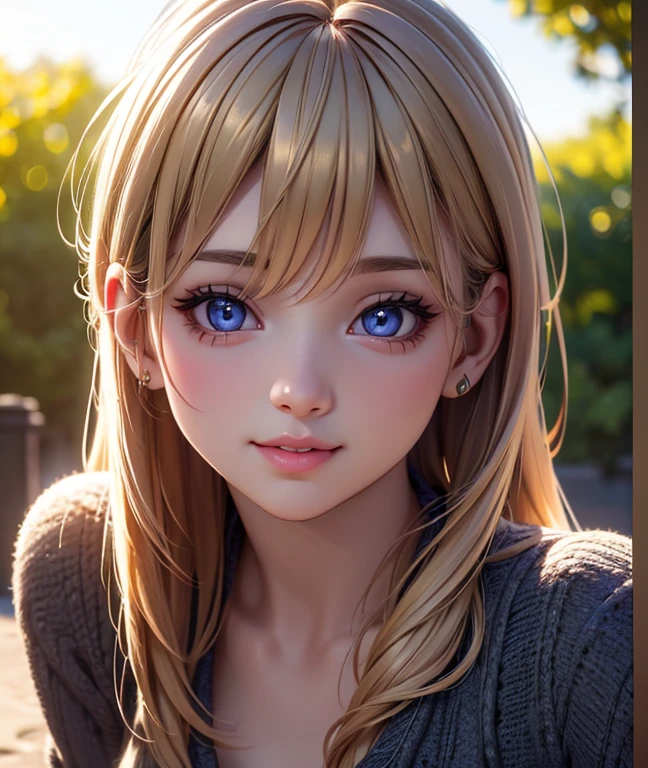 a young energetic girl, morning landscape, beautiful detailed eyes, beautiful detailed lips, extremely detailed eyes and face, long eyelashes, blonde hair, smiling, (best quality,4k,8k,highres,masterpiece:1.2),ultra-detailed,(realistic,photorealistic,photo-realistic:1.37),HRD,UHD,studio lighting,ultra-fine painting,sharp focus,physically-based rendering,extreme detail description,professional,vivid colors,bokeh,concept art,warm color tone,natural sunlight