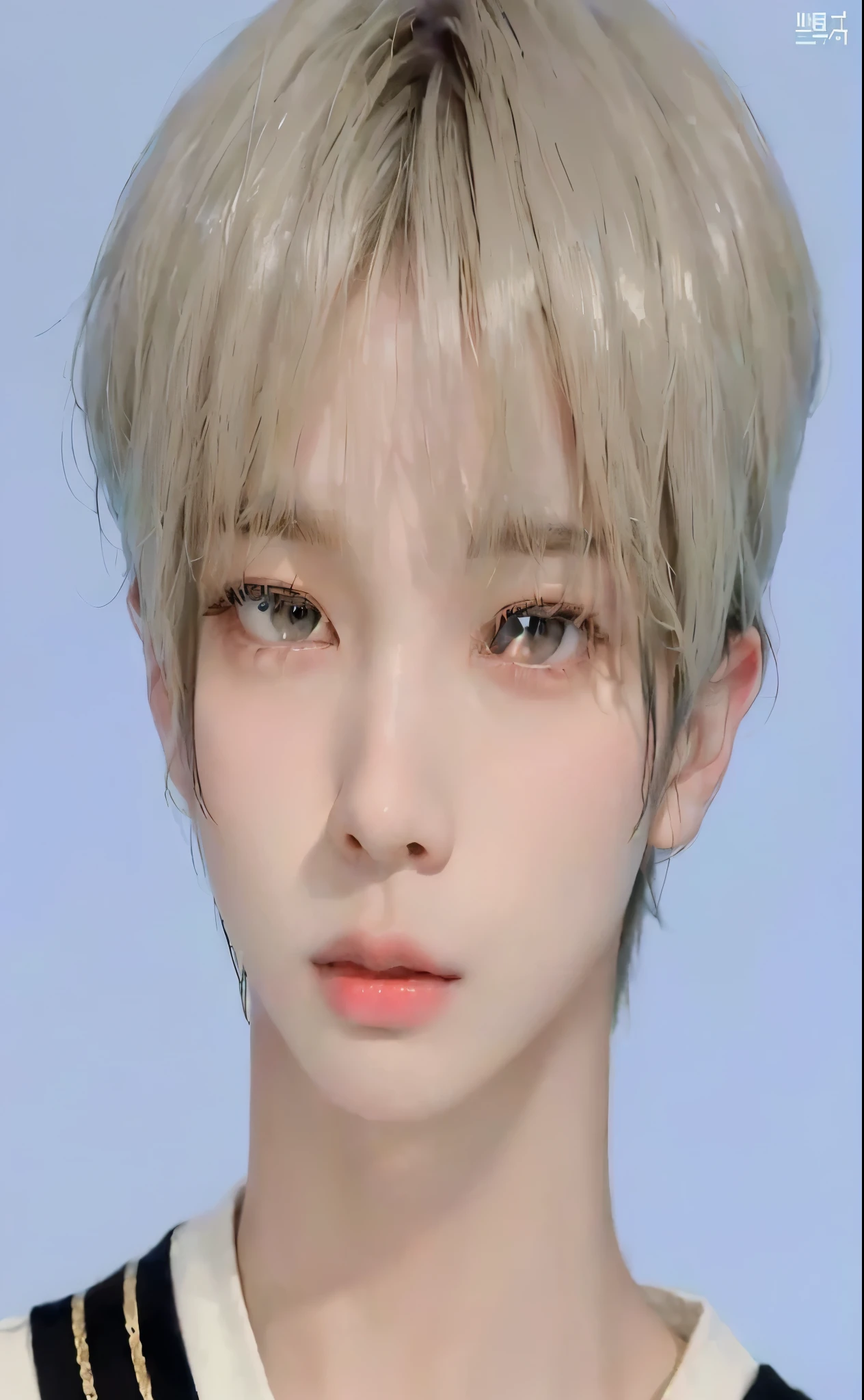 a closeup of a person with short hair and a sweater, kim doyoung, jinyoung shin, pale korean adorable face, young pale angel, profile headshot, hyung tae, his eyes seem wise, cute round slanted eyes, Yanjun Chengt, kim taejin, jungkook, with round face, cai xukun, heavy eyes to the side, BTS Jimin, bts taehyung