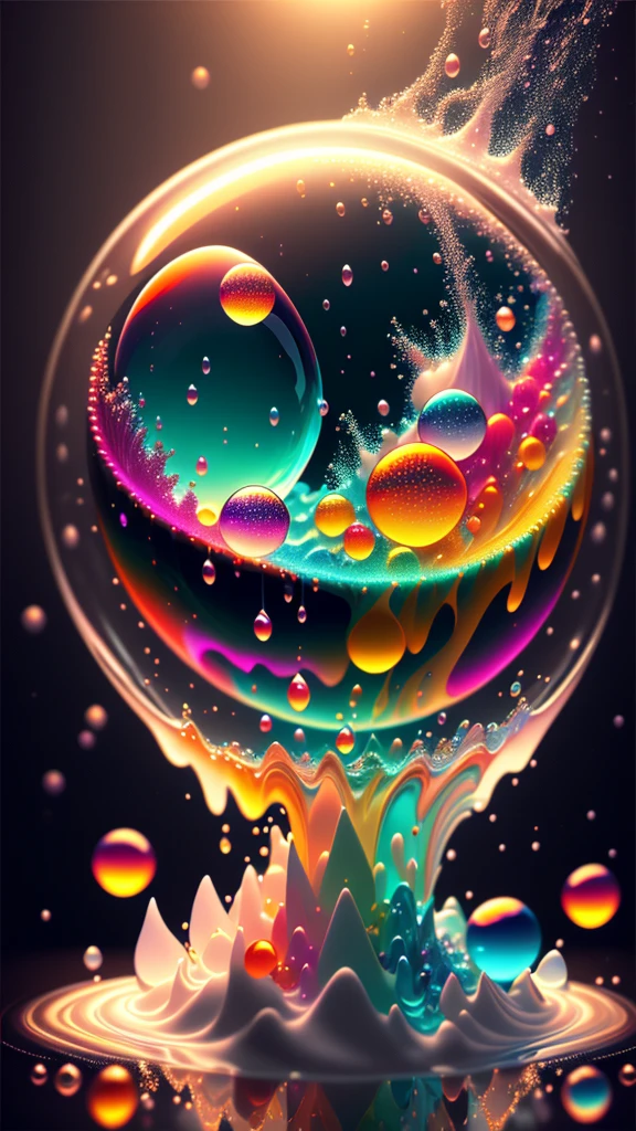 Art by Alberto Severo, Agregar muchos efectos de Dripping y splash multicolores) ,Arafed image of a glowing sphere with water splashing, ball brillante, Colorful Octane Rendering, Crystal Ball, Plasma Balloon, Crystal Ball, Cinema 4D Rendering Color, Magical glowing sphere floating in the air, ball de vidrio, Translucent sphere, ball brillante, ball, Particles of light, AMOLED Wallpapers, Brillante Neon Vray, Greg Rutkowski. Octane Rendering (Art by Alberto Severo,Hay una bola de colores flotando y salpicando agua muchas splash y Dripping muticolores, Super Rendered Octane Render, Rendered in Cinema 4D, Rendered with Cinema4D, Made with Octane Render, Colorful Octane Rendering, Rendering with Octane Rendering, Global Illumination. Visual Effects, Octane Rendering 32K Rendering, Rendered with Cinema 4D Octane, Incredible Octane Rendering, Realistic Octane Rendering Close-up fantasy with water magic, motion, splash, Dripping, (Close-up view ) , Cinematography Lighting, Colorful LED light effect underwater in a swimming pool, splash multicolores, Dripping multicolores, Art by Alberto Seveso, , Ultra-high resolution, Not blurry, texture, 3d, Movie Scenery