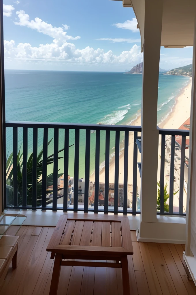 balcony with sea view, marihuana, Easel 