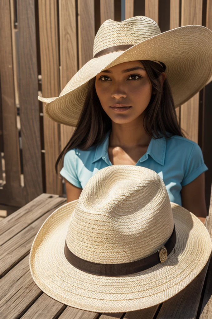 Can you make me a logo for a hat brand?, the name is DeriHats, the company that sells fine toquilla straw hats and reflects the fine fabric of the Montecristi hat in the most realistic way.