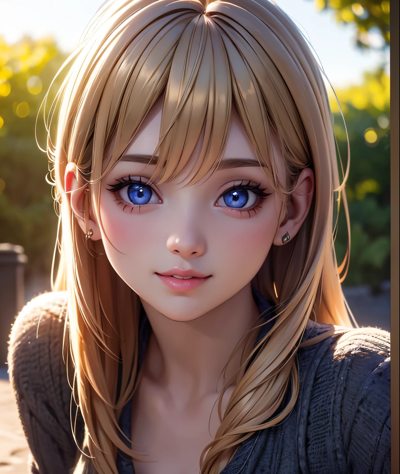 a young energetic girl, morning landscape, beautiful detailed eyes, beautiful detailed lips, extremely detailed eyes and face, long eyelashes, blonde hair, smiling, (best quality,4k,8k,highres,masterpiece:1.2),ultra-detailed,(realistic,photorealistic,photo-realistic:1.37),HRD,UHD,studio lighting,ultra-fine painting,sharp focus,physically-based rendering,extreme detail description,professional,vivid colors,bokeh,concept art,warm color tone,natural sunlight