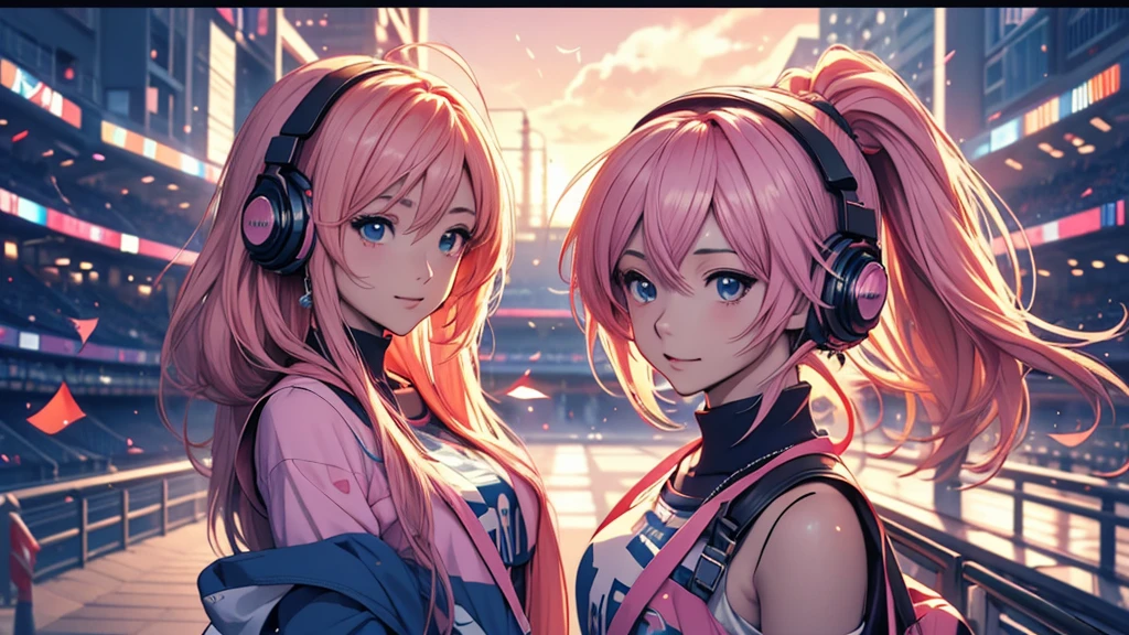 Woman wearing headphones, Anime Style 4 k, anime wallpaper 4k, anime wallpaper 4k, 4k anime wallpaper, anime art wallpaper 4k, anime art wallpaper 4k, Anime Style. 8K, Anime atmosphere, , Ultra HD Anime Wallpaper, Anime Art Wallpaper 8K, Anime Background,landscape、far away、music、radio