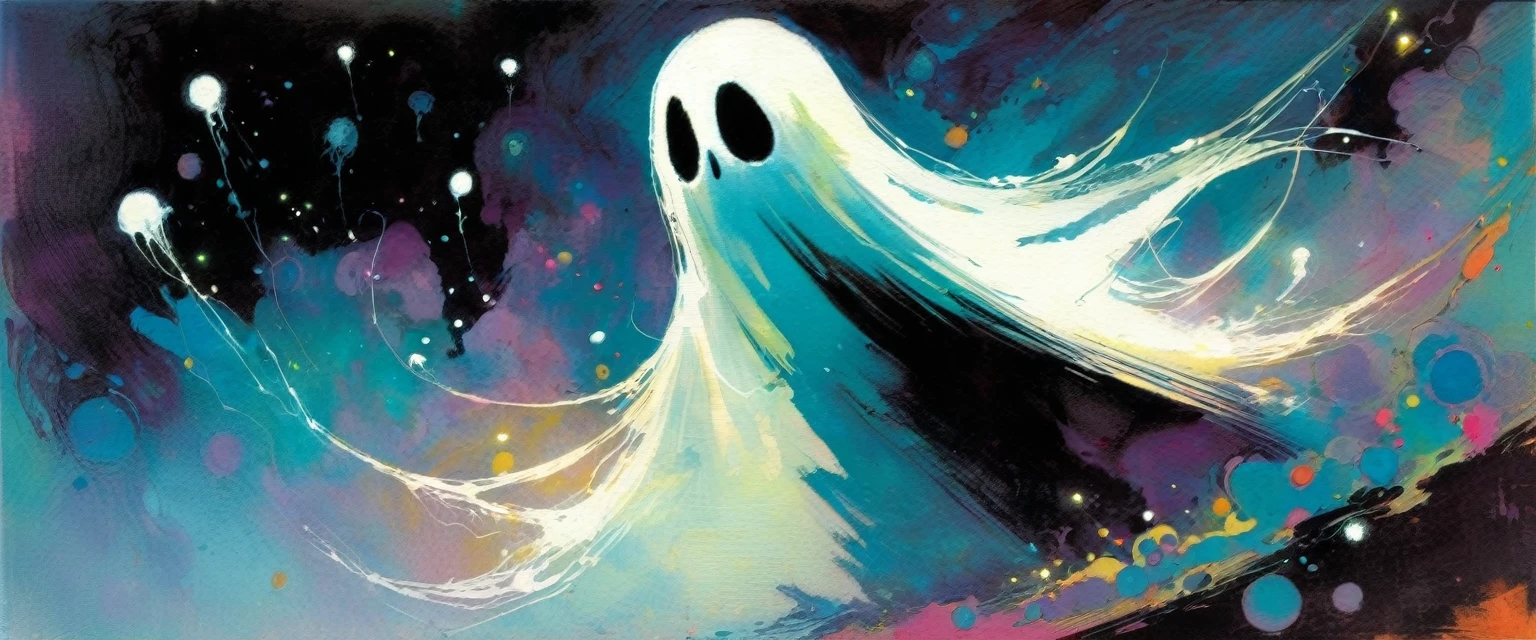 ghost (art inspired in Skottie Young and Bill Sienkiewicz). oil painting)
