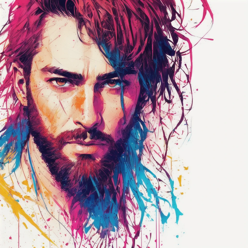 strong handsome man, centered, key visual, intricate, highly detailed, breathtaking masculinity, precise line art, vibrant, comprehensive cinematic, Carne Griffiths, Conrad Roset, (the most beautiful portrait in the world:1.5)