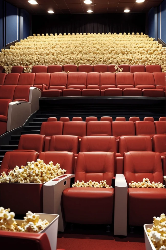 movie theater filled entirely with popcorn