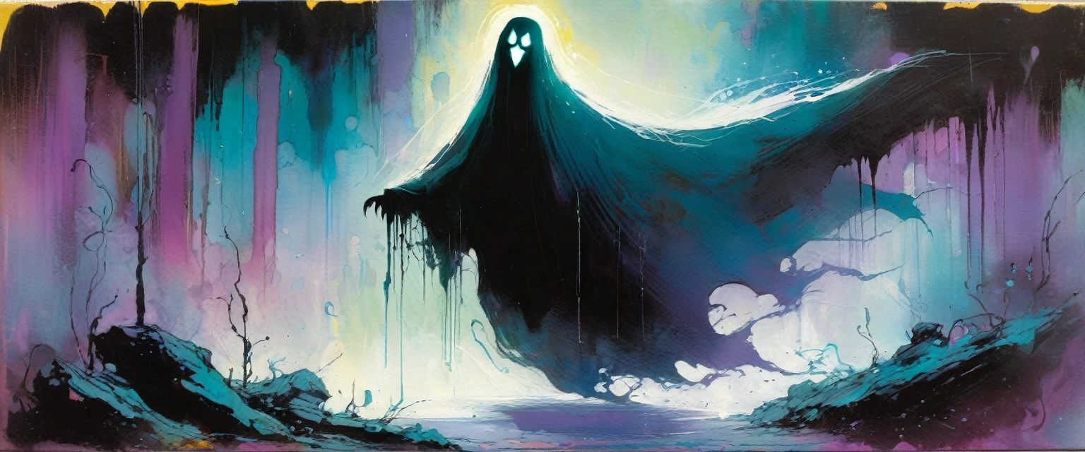 ghost (art inspired in Skottie Young and Bill Sienkiewicz). oil painting)
