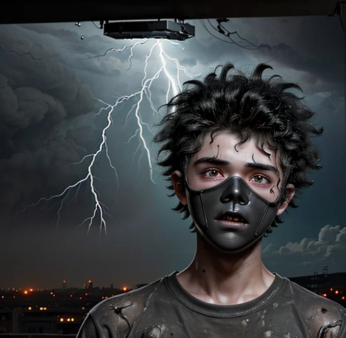 A boy covered in soot gets electrocuted by lightning in a comedy drama