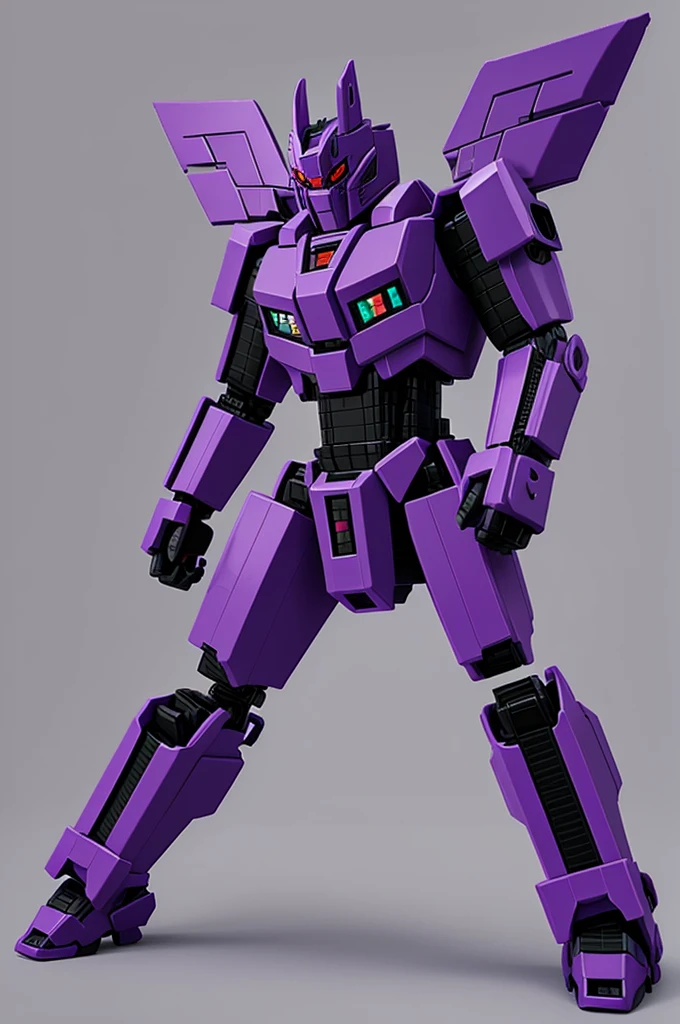 ((Transformer)) ((male)) cute and kawaii ((purple with red eyes)) small ((pixel)) small tail