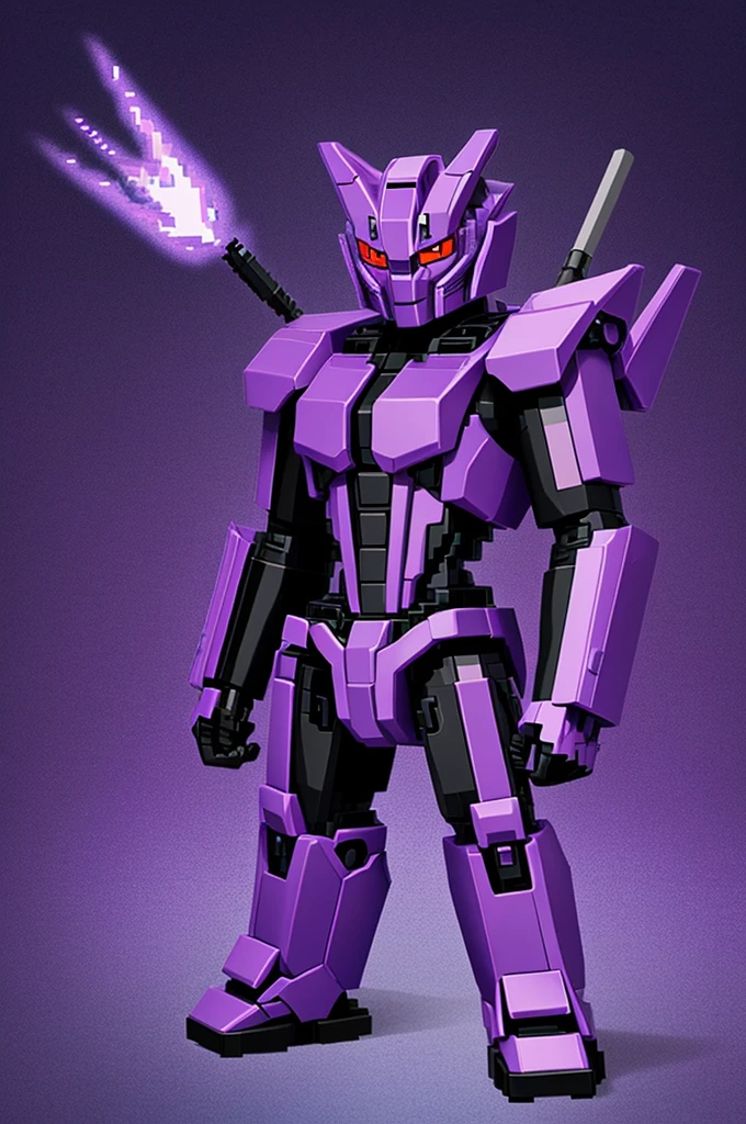 ((Transformer)) ((male)) cute and kawaii ((purple with red eyes)) small ((pixel)) small tail