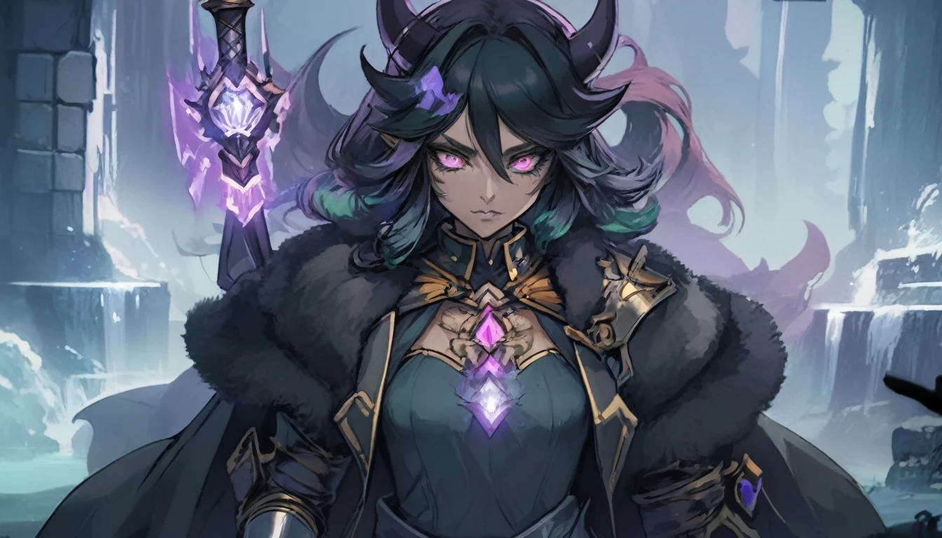Angry trickster girl, raven wings