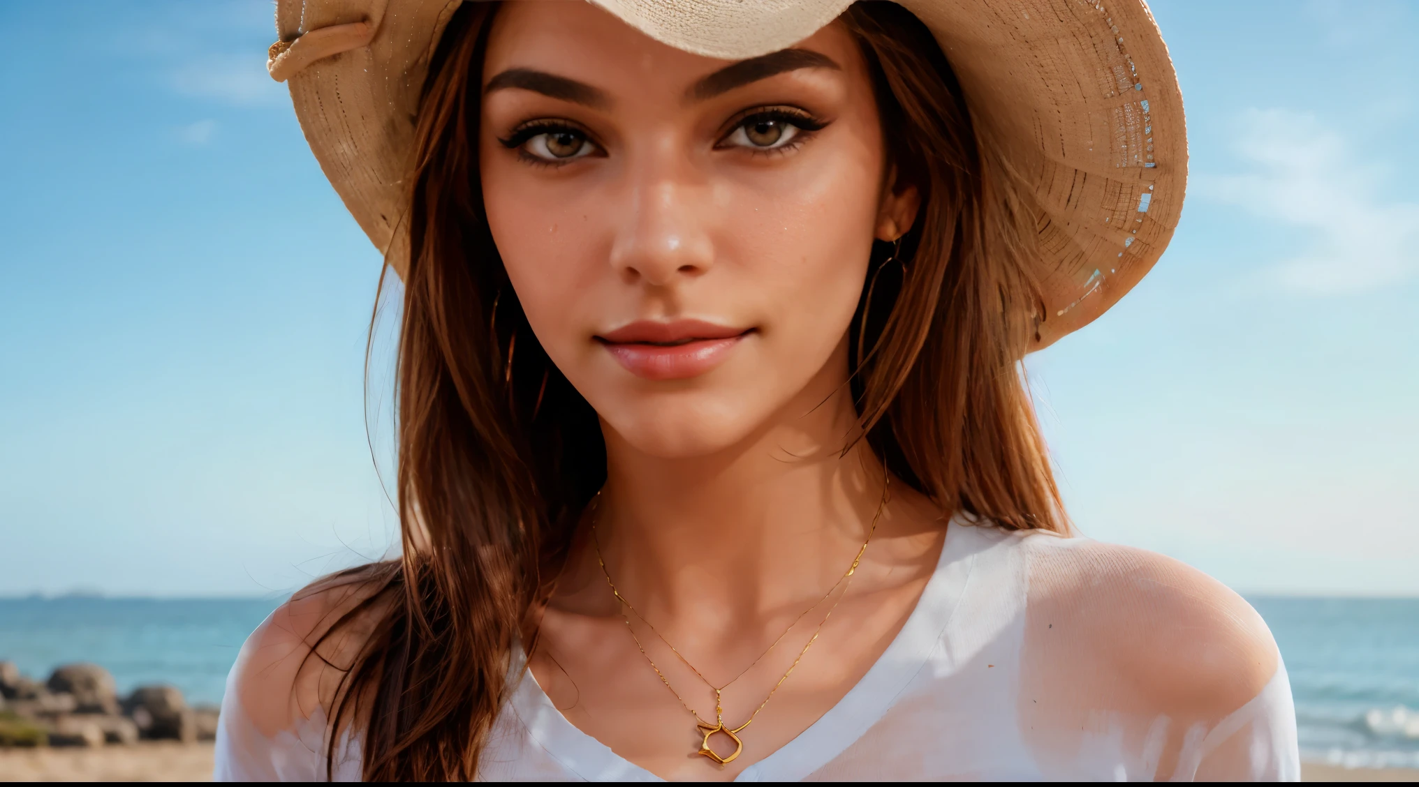 headshot of S393_AnnaZak,a gorgeous woman,in a (desert:1.1),wearing a (polo-shirt:1.1),(hat),(4k, RAW photo, best quality, 50mm, depth of field, ultra high res:1.1),(intricate, photorealistic, cinematic-shot, masterpiece, ultra-detailed:1.1),