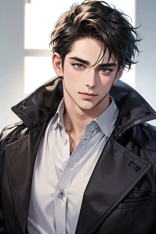 (best quality,4k,8k,highres,masterpiece:1.2),ultra-detailed,(realistic,photorealistic,photo-realistic:1.37),30 year old man,3 day beard,handsome anime,portraits,strong,masculine,dark hair,sharp jawline,mesmerizing eyes,perfectly styled hair,cool anime outfit,confident expression,vibrant colors,dynamic lighting, CEO and expression smile in love.
