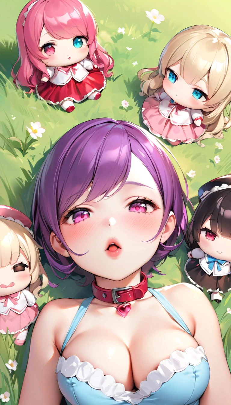 {{{{{16k}}}}}, {{{{{She is forcibly transformed into a love doll without her will, fitted with a collar and turned into a silicone love doll, and when a large amount of silicone is poured into her, her breasts become even larger and deeper with cleavage, her face is changed into a pretty feminine expression, her eyes are changed into fake ones, she is made into a short  girl, her body, face, pose, hair, etc. are all altered as the master wants them to be. The body, face, pose, and hair are all altered to the master's liking}}}}},{{{{{Ultra High-resolution realistic movie of neat virgin silicone love doll as pretty as a actress in Grass schoolyard, She's in the middle school, but she's too well developed, her tits are too beautiful}}}}},{{Extremely detailed}},{{{{{dye her cheeks flush and integrated her head pure small, thick lips, Enchanting thick gross idol's Lips}}}}},{{{{{bang hair}}}}},{{{{{She get more attractive and smoother her body, Her white tits are so fluffy, and are depicted in great detail, but her sex appeal from her neck fills the schoolyard, her bodyline and tits and hips are getting cuter and cuter, She has been reborn as a pretty one-in-a-thousand-year girl with a sparkling aura of cuteness}}}}}
