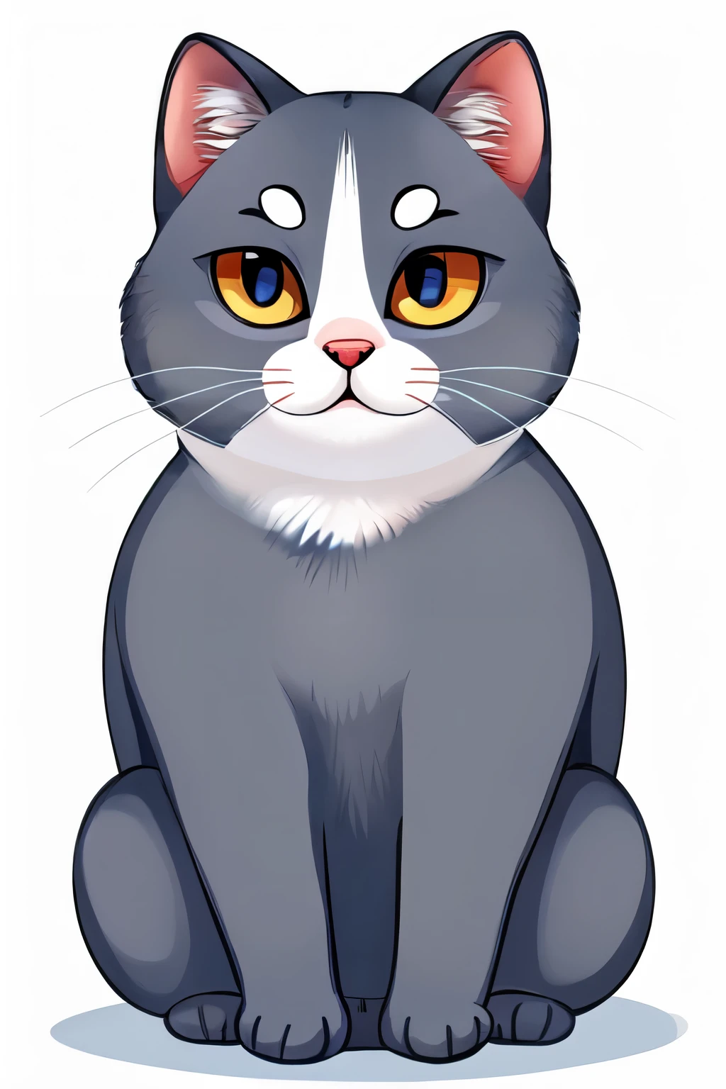 a minimalistic cute 

British Shorthair cat icon in kawaii style isolated on a white background, for a children's book