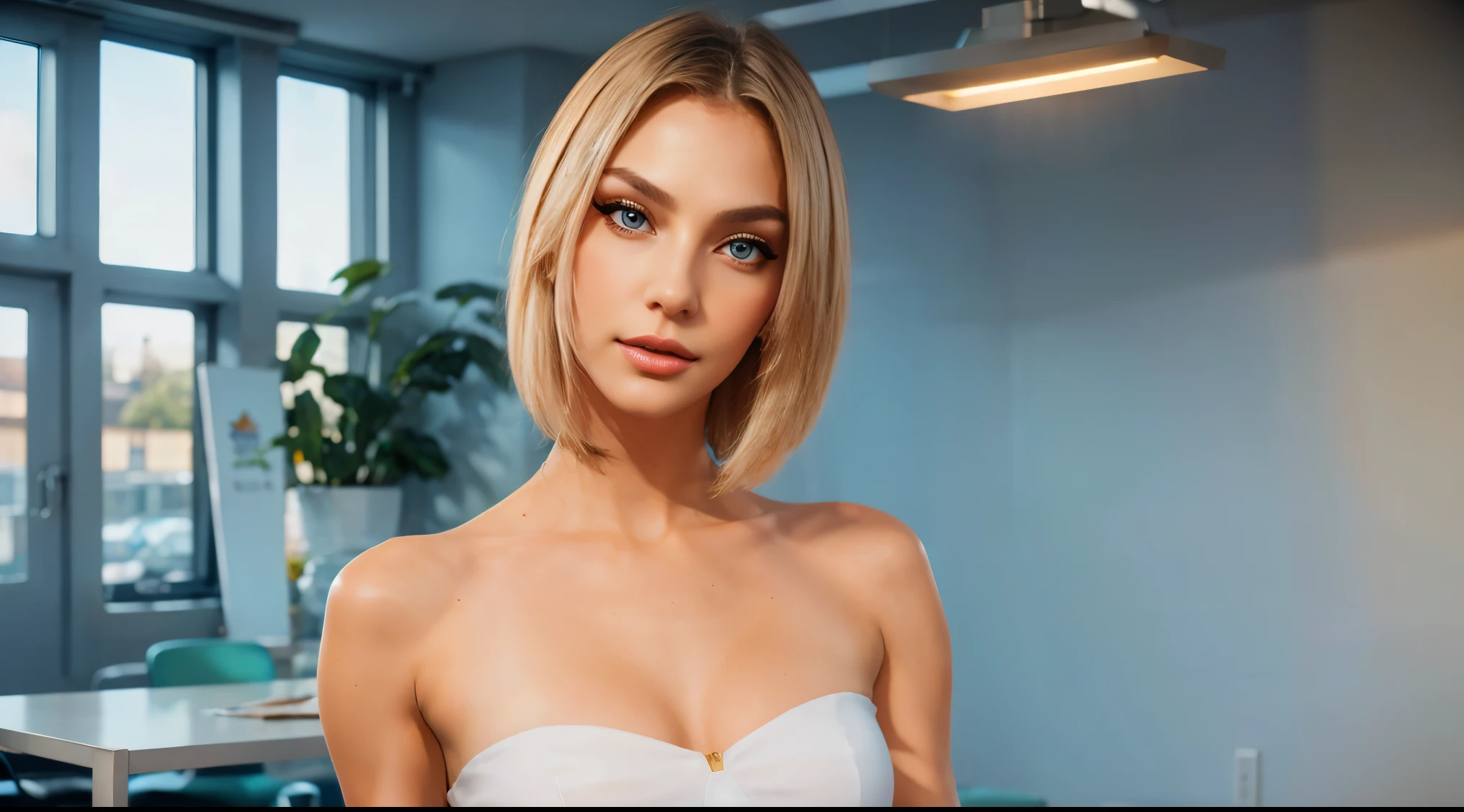 A woman of beauty in a fantastic space, Tight micro dress white and gold color, 98k, {{Masterpiece}}, Best Quality, High Quality:1.4), {{[[FRONT LOOK}}, eye_contact, Various poses)]], very pretty look face, and very pretty eyes, cute images, lovely images, {{whole full body}}, {{{{{{{{Long legs}}}}}}}}, {{{{slim sexy body}}}}, {{{{{{Tall woman}}}}}}, {{177 cm tall}}, solo, beautiful, lovely, adorable, pale skin, {{18to 22 years old German girl}}, look beautiful German girl and blue eyes or green eyes with platinum blonde hair color), Nordic German young girl, {{{{{{{{{{full body}}}}}}}}}}, {{{{{{{{{{high_heels}}}}}}}}}},
