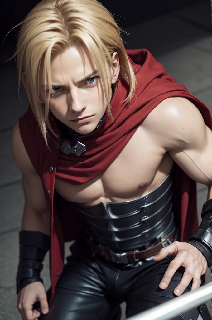 Edward Elric de Fullmetal, with dark skin