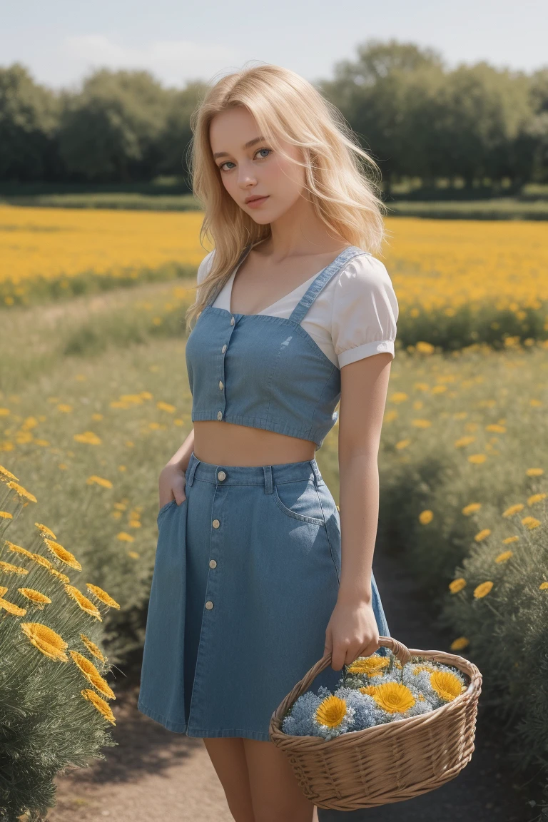 russian, a woman sitting in a field <lora:russian:0.8>