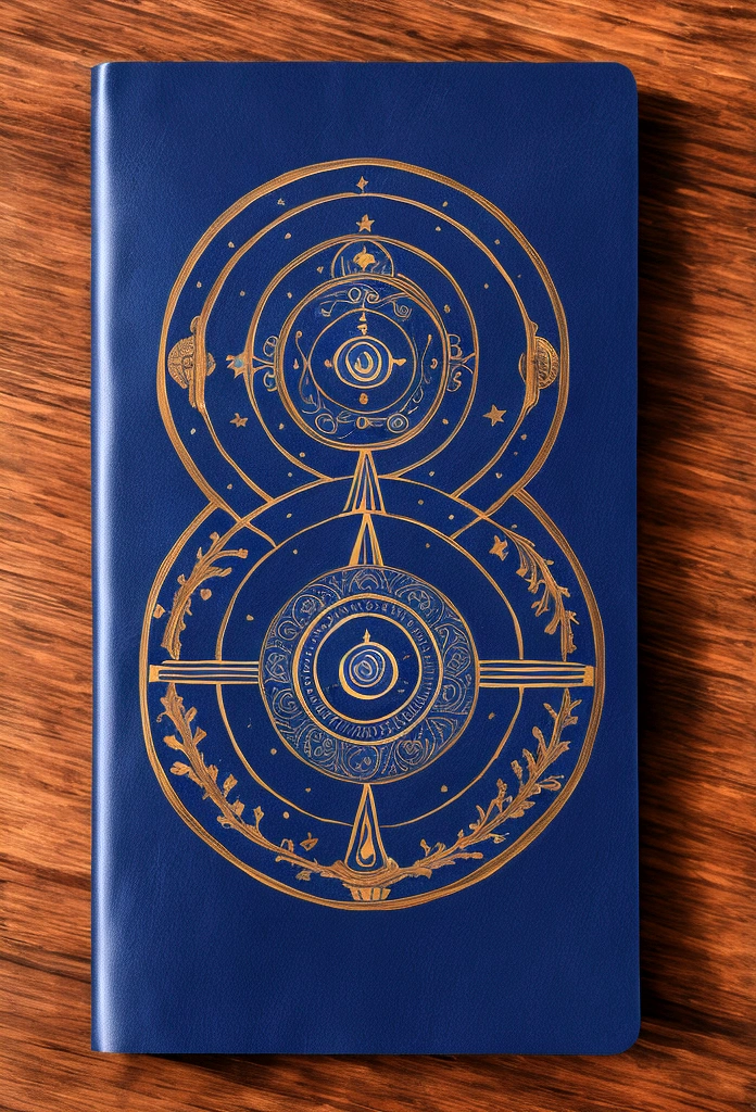 A blue book cover with a magic circle on it