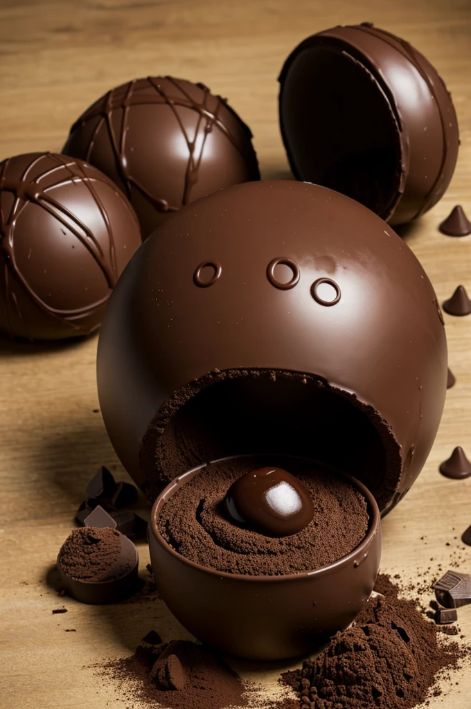 A bomb exploding with chocolate