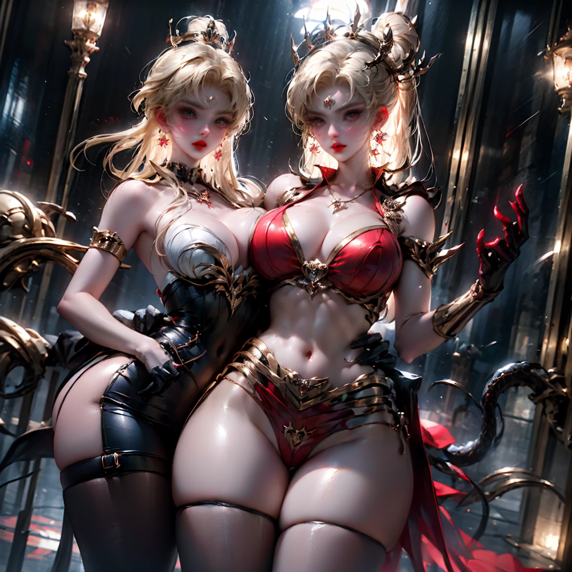 Ultra-clear,Super Resolution,Cute girl,Two girls close contact, 2 girls hugging,Two complete female bodies, Complete two female bodies, Female Love,Sexy, Off-shoulder, window, The rear window is backlit, (Rim Light), Deep understanding, lust, Very shy, ( Reflector lamp), Long legs and chest), Slim waist, Perfect body, Perfect hands, blond hair, purity, Jewelry, necklace, Earrings and Nipple Rings, crown, bookshelf, teapot, Magic Items,Mirror,snake,Tentacles,Cthulhu,Mucus,occultism,Low-light photography, Hip chuck, Glowing skin, Almost no clothes, 只穿Translucent clothing,Almost naked,Lopez, Pretty face, Sexual arousal, Sexual Expression, Hazy Beauty, Camel toe, Anatomically correct, 全身Female Love, Slender legs and waist,Big breasts and thin waist: 2,Sharp focus,The bones are straight,Correct body anatomy,Perfect anatomy,Bigger breasts,Big breasts are beautiful,Big Breasts,Especially huge,Sexual Positions,Translucent clothing,High slit,Sexy bulge,Thin legs,Thin ankles,Dramatic lighting,Vibrant details,Red Eyeshadow,make up,Full lips,Red lips, Super short hair,chiffon,Tight waistband,chiffon手套,see through:2.0,blush,淡粉色Camel toe,Sex slave,Lewd,bursting massive breasts, Sex addict,flush,Fewer clothes