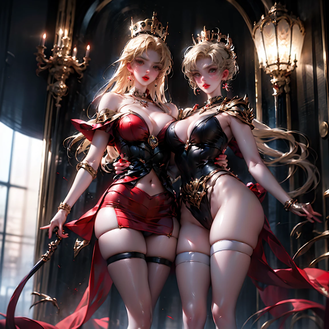 Ultra-clear,Super Resolution,Cute girl,Two girls close contact, 2 girls hugging,Two complete female bodies, Complete two female bodies, Female Love,Sexy, Off-shoulder, window, The rear window is backlit, (Rim Light), Deep understanding, lust, Very shy, ( Reflector lamp), Long legs and chest), Slim waist, Perfect body, Perfect hands, blond hair, purity, Jewelry, necklace, Earrings and Nipple Rings, crown, bookshelf, teapot, Magic Items,Mirror,snake,Tentacles,Cthulhu,Mucus,occultism,Low-light photography, Hip chuck, Glowing skin, Almost no clothes, 只穿Translucent clothing,Almost naked,Lopez, Pretty face, Sexual arousal, Sexual Expression, Hazy Beauty, Camel toe, Anatomically correct, 全身Female Love, Slender legs and waist,Big breasts and thin waist: 2,Sharp focus,The bones are straight,Correct body anatomy,Perfect anatomy,Bigger breasts,Big breasts are beautiful,Big Breasts,Especially huge,Sexual Positions,Translucent clothing,High slit,Sexy bulge,Thin legs,Thin ankles,Dramatic lighting,Vibrant details,Red Eyeshadow,make up,Full lips,Red lips, Super short hair,chiffon,Tight waistband,chiffon手套,see through:2.0,blush,淡粉色Camel toe,Sex slave,Lewd,bursting massive breasts, Sex addict,flush,Less clothing area