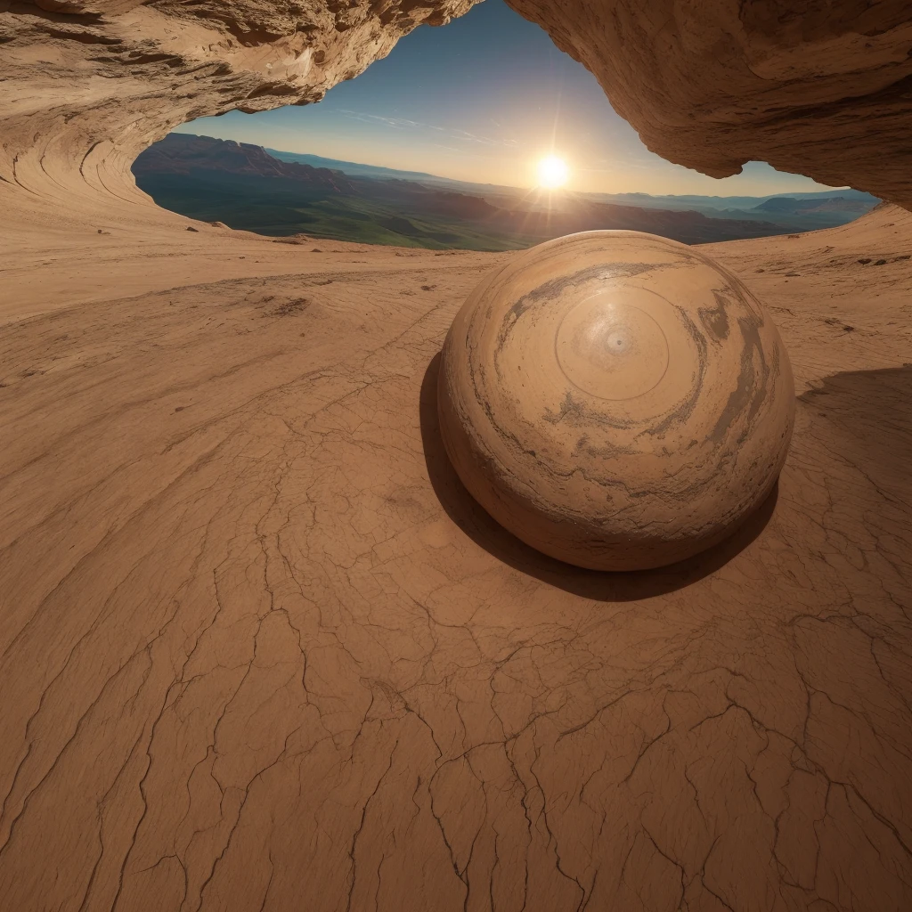 um desenho dthe earth Oca, the planet is warm with canyons, the planet, 🪔 🎨;🌞🌄, ARID PLANET, the earth, Teoria dthe earth Plana, planet arrakis, alien sedimentary scheme, terraformed mars, imbalanced mars. Rough, circular planet, concept drawing, 