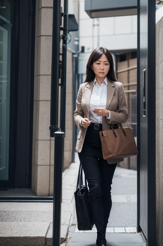 Create for me a photo of a woman being spied on by her boss