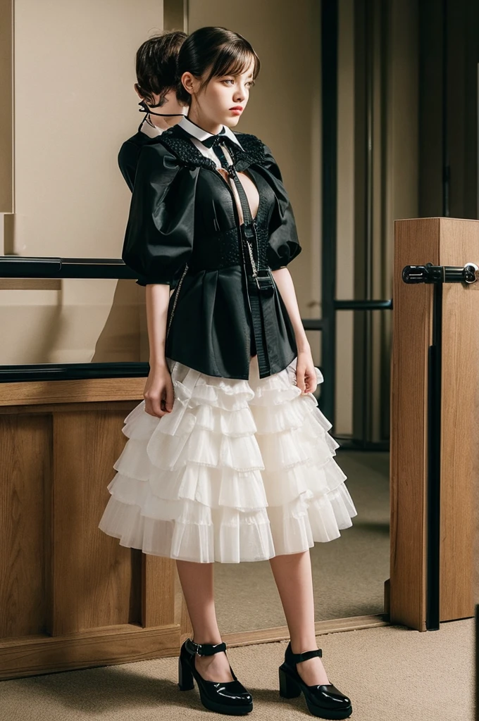 I want you to make a girl with a leash and a boy holding the collar or leash rope in a form of a bdsm relationship with both of them compliant and elegant, Make it a discreet photo to share