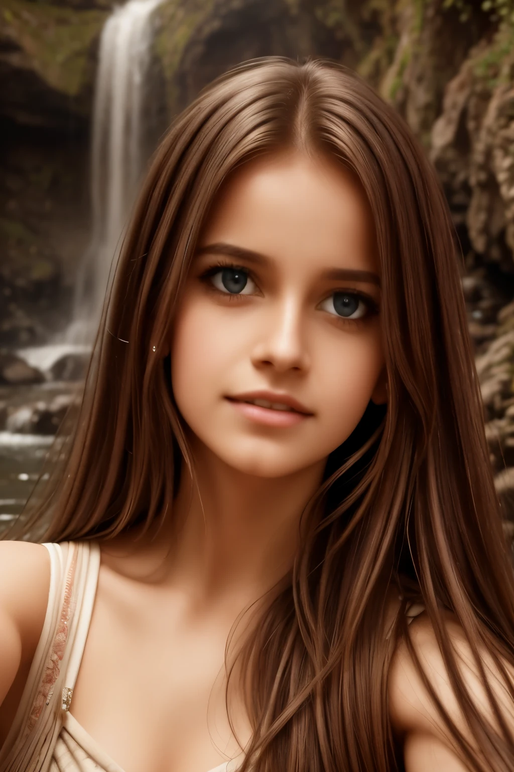 ful body photo photoshoot, boys and a girls taking a selfie near a waterfall, detailed portrait, beautiful eyes and lips, high quality, realistic, photorealistic, 8k, detailed background, beautiful waterfall scene, natural lighting, vibrant colors, dynamic composition, cinematic