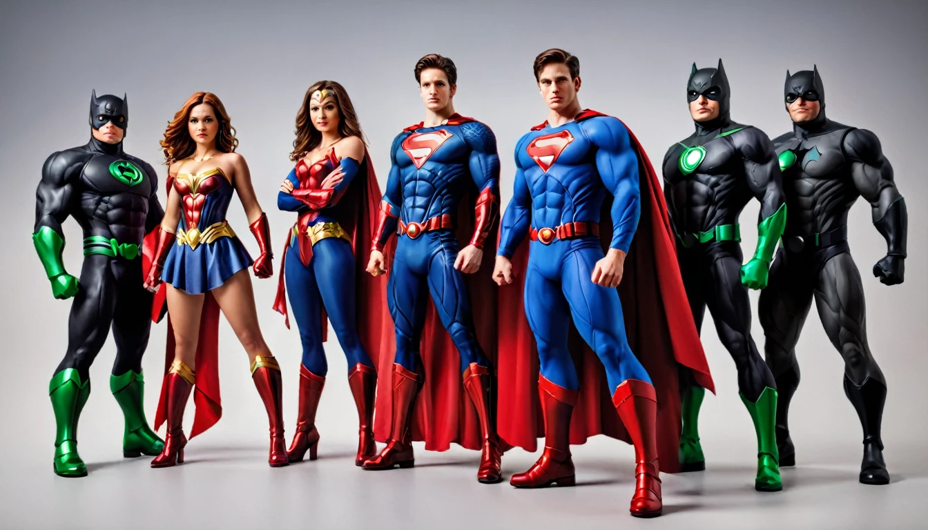 super heroes posing for a picture, best quality, realistic