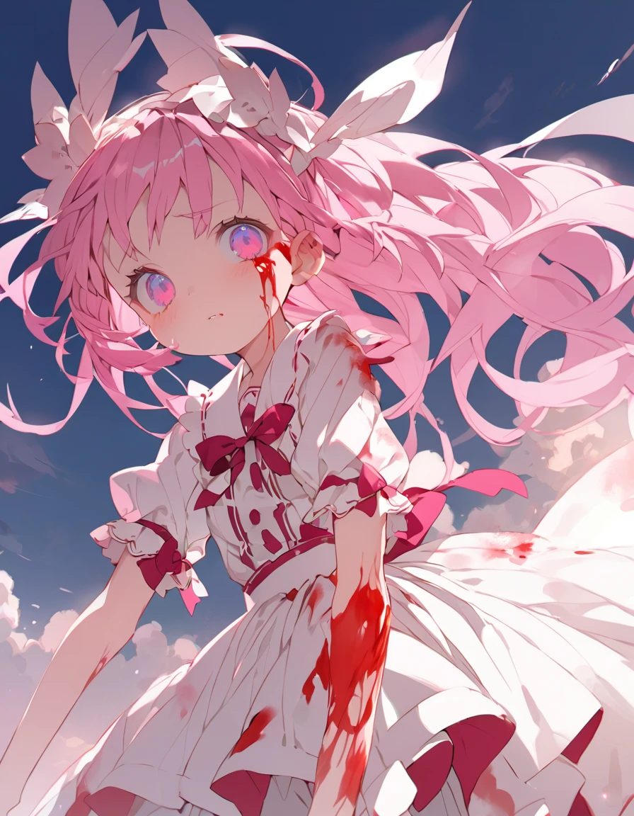 Pink haired loli-baba has a bad personality　masterpiece　Clothes darkened with blood
