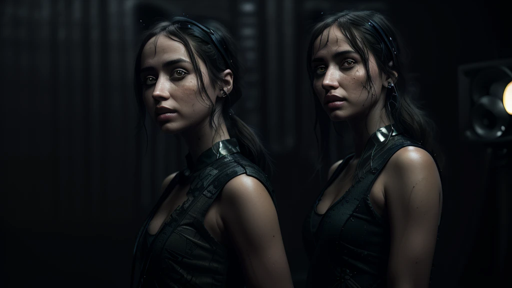 (ana de armas)photo of one savage badass hip hop female rapper, 1women ,((detailed music studio: 1.4)), Witch hat, (detailed faces: 1.4), highres, RAW photo 8k uhd, dslr, , ((cinematic light)), colorful, hyper detail, dramatic light, intricate details, (best lighting, an extremely delicate and beautiful), abstract colors, Disgusted face,  looking down to viewer, deep eyes, glare eyes, , (smoother lighting:1.05), (increase cinematic lighting quality:0.9), ,(detailed sing: 1.4), (happy face)