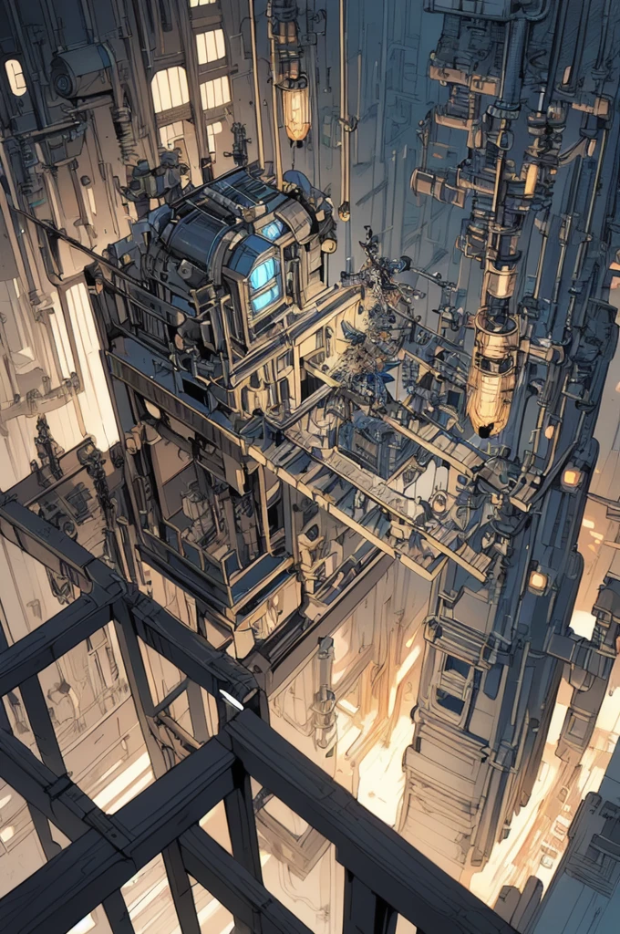 nendoroid chibi character, steampunk mechanical blueprint, floating, intricate technical drawing, monochromatic art, sci-fi biomechanical design, gears and wires, industrial engineering schematic, futuristic concept, detailed illustration, retro-futuristic style, robotic elements, holographic overlay