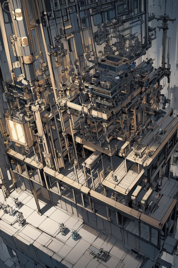 nendoroid chibi character, steampunk mechanical blueprint, floating, intricate technical drawing, monochromatic art, sci-fi biomechanical design, gears and wires, industrial engineering schematic, futuristic concept, detailed illustration, retro-futuristic style, robotic elements, holographic overlay