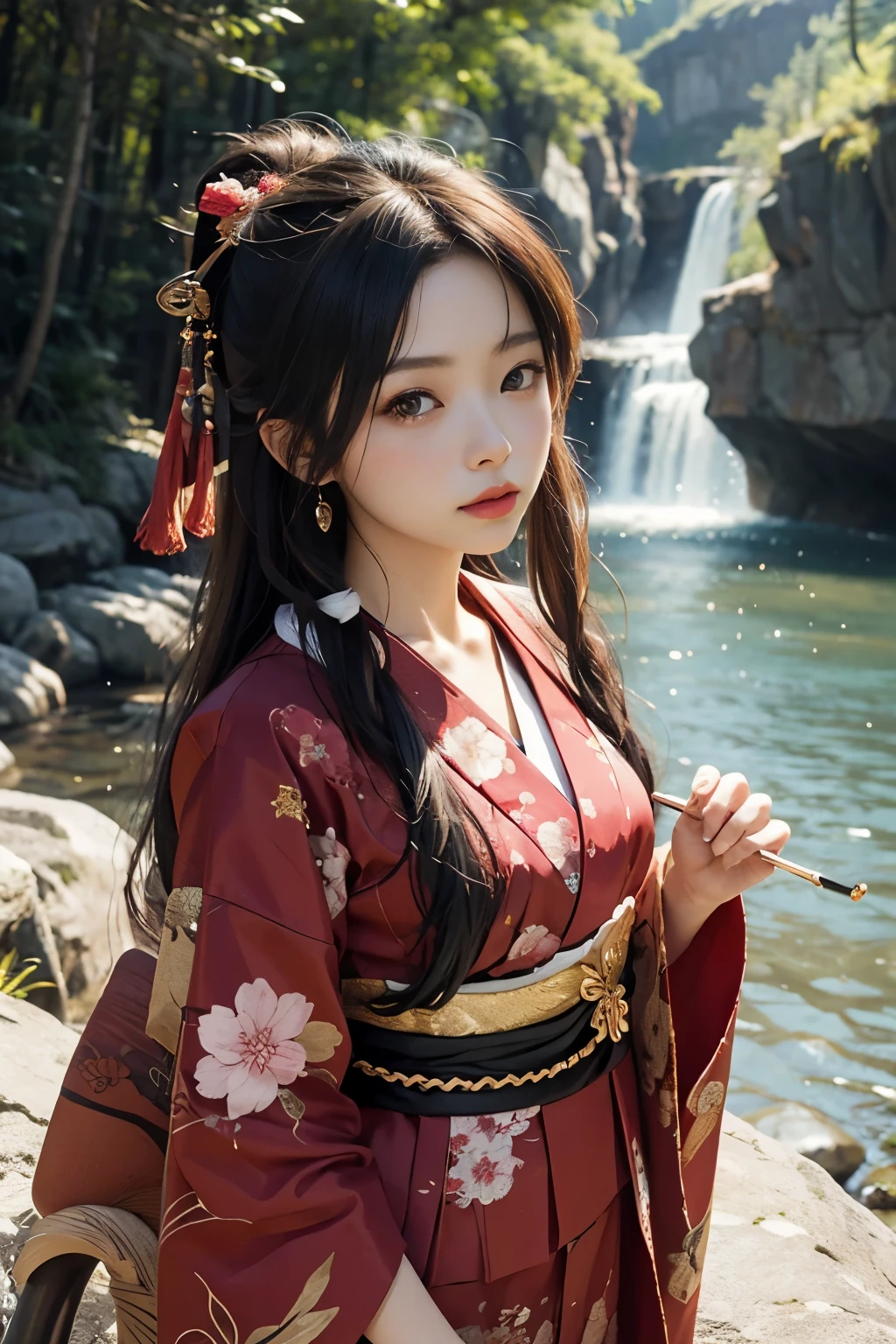 Beautiful Skin、Junko Ishihara,Over Amagi,Prostitute,Edo Period,Joren Falls,Flame of Love,Disheveled Japanese clothing,In the mountains,The twists and turns of the deep mountains,