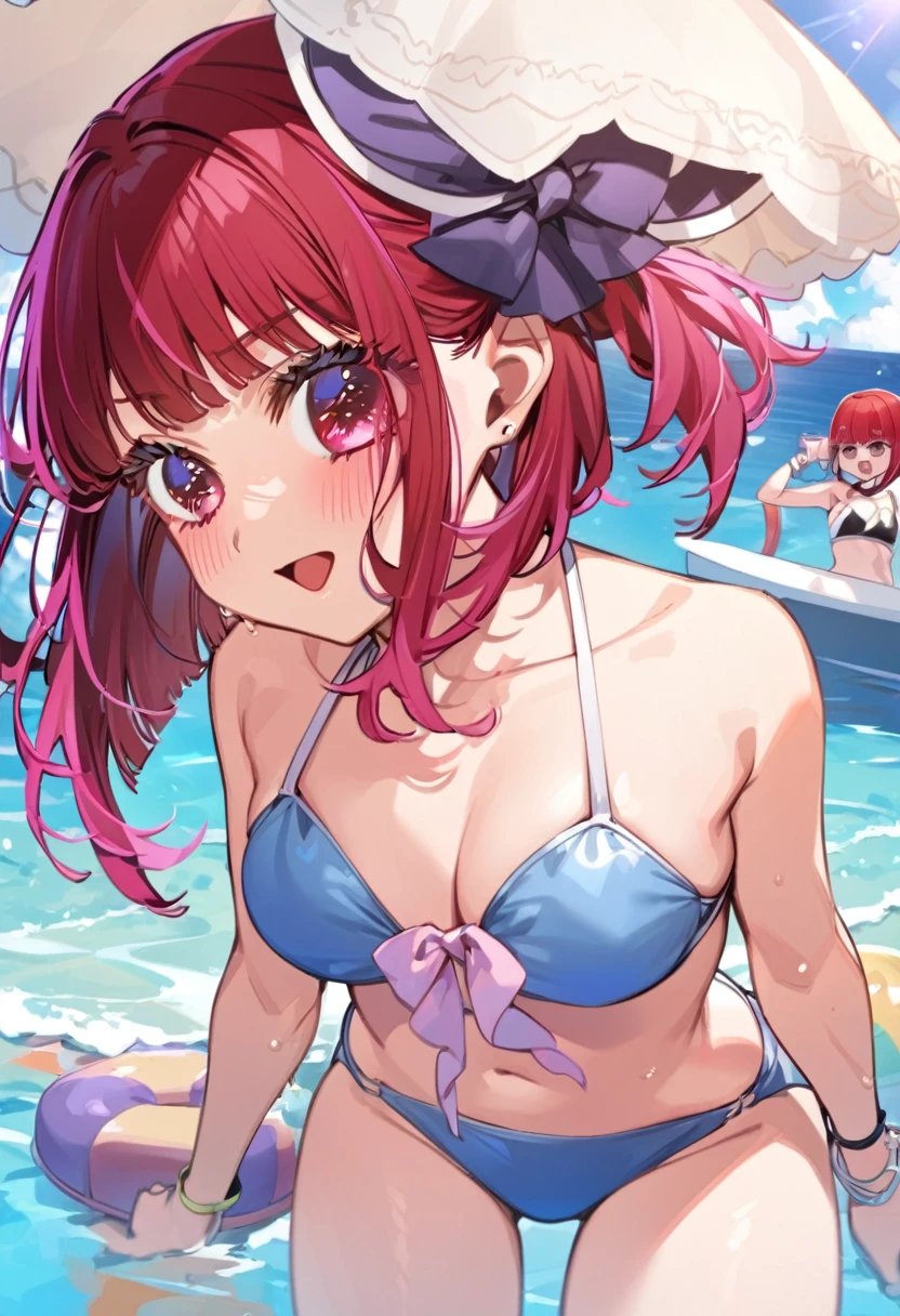 Swimwear、Ocean、Parasol、Swim ring、Red hair、Shortcuts、Arima Kana