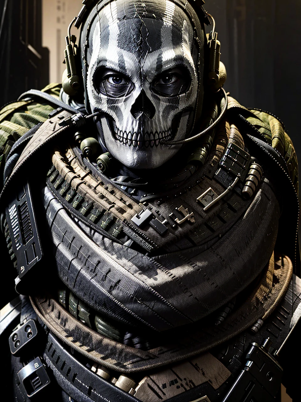 Special Forces emblem, First person shooter style, GH0st sits on the hill