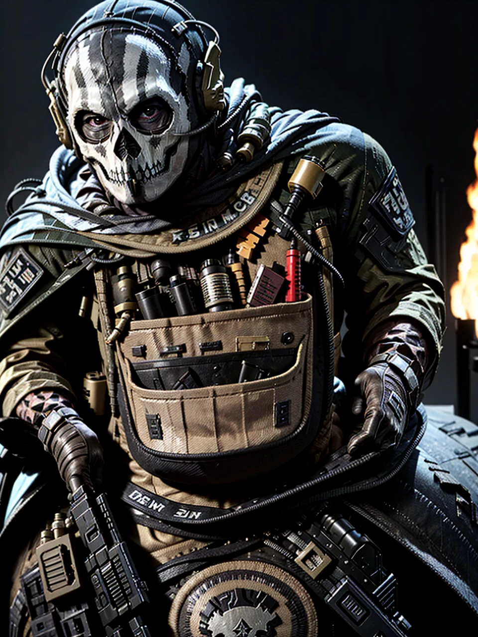 Special Forces emblem, First person shooter style, GH0st sits on the hill